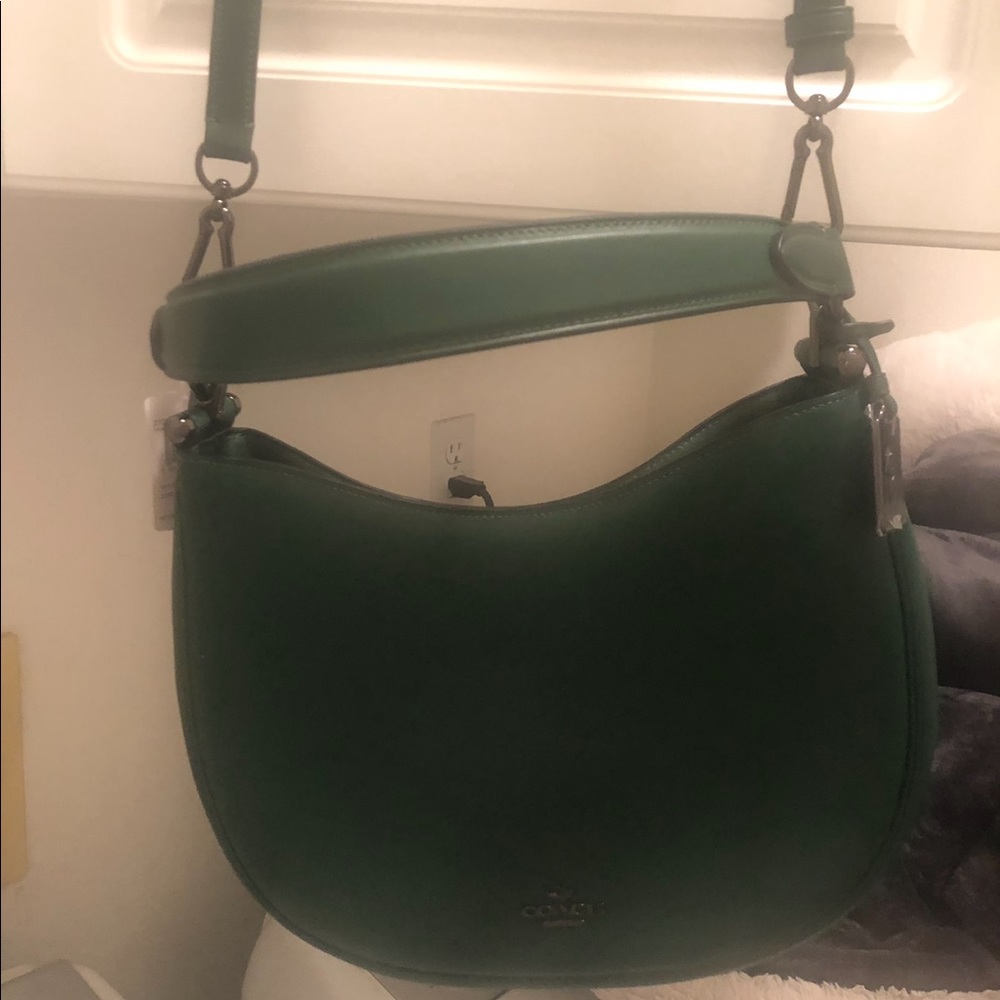 Coach Handbag, new with tag. Green w ruthenium.